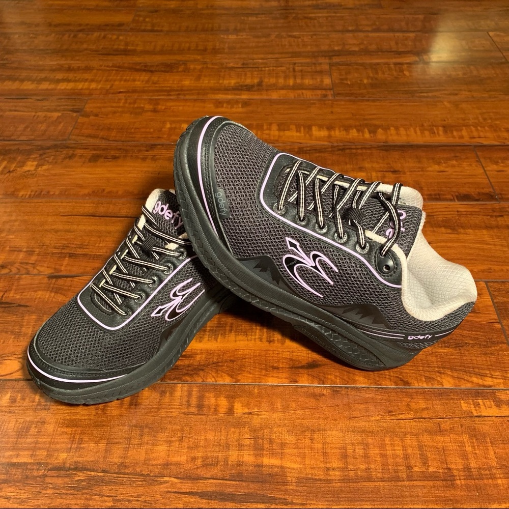 Gravity Defyer Women's GDEFY Mighty Walk Athletic Shoes - Black, Purple Size 8